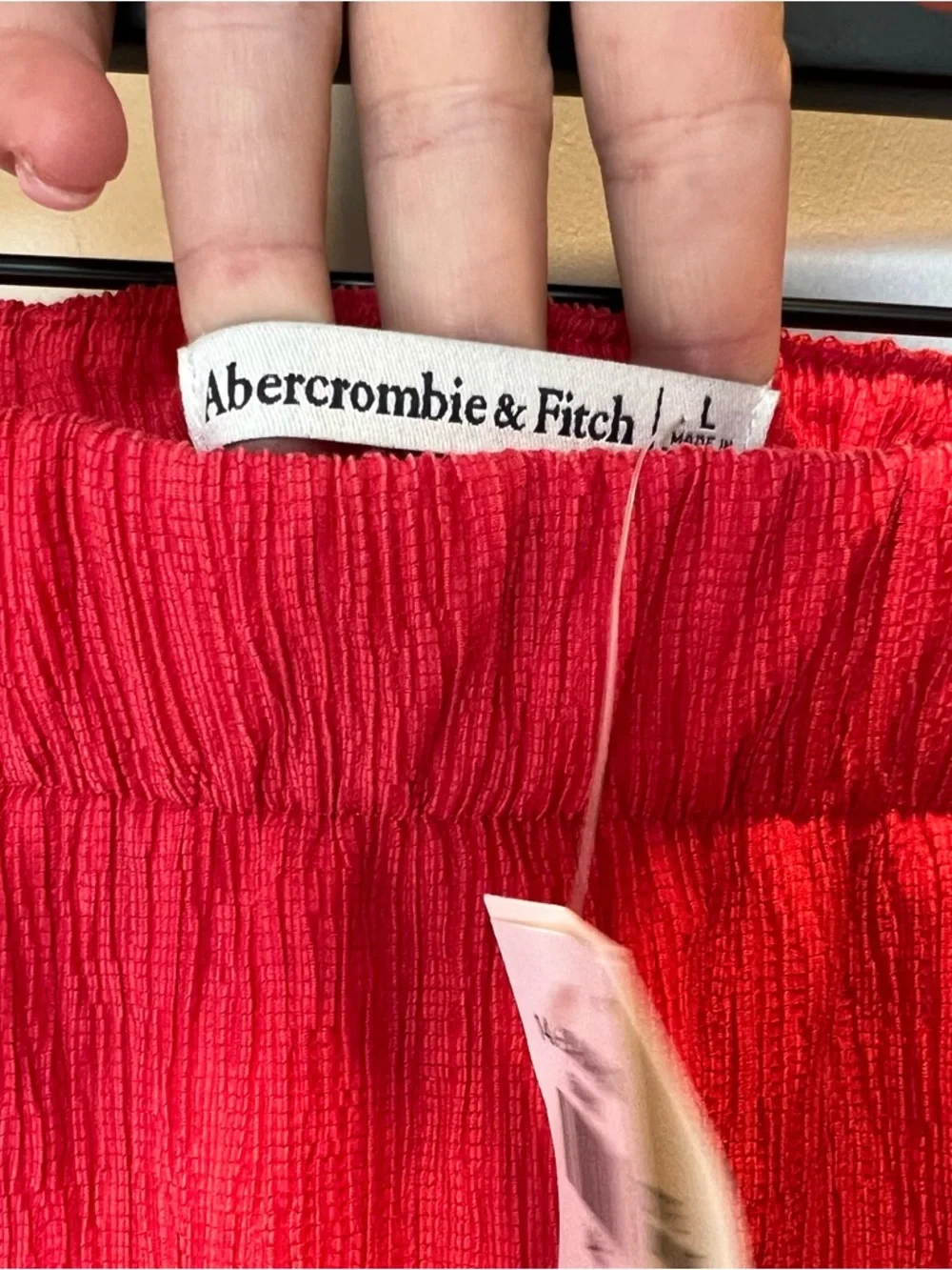 NWT Abercrombie & Fitch Women's Two Piece Red One-Shoulder Maxi Skirt Set - L